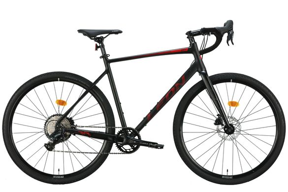 Велосипед 28" Leon GR-90 HDD 2024, Чорно-червоний, S