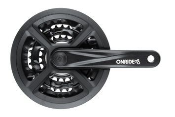 Комплект шатунів ONRIDE Trio 910P, під квадрат, 170 мм, 44-32-22Т, на 9 шв., з захистом, чорний