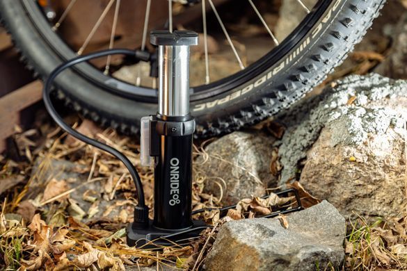 Насос підлоговий ONRIDE Magic алюміній, макс. тиск 120 psi, голівка з двома отворами під FV/AV