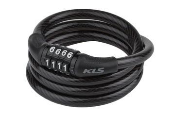 Замок тросиковый кодовый KLS Code 8x1000мм черный