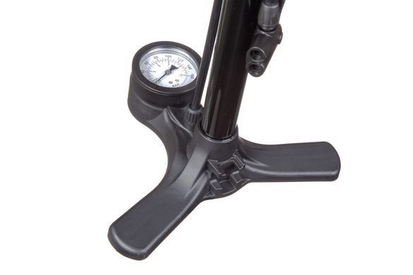 Насос підлоговий ONRIDE Flow 10 сталевий, з манометром, макс.тиск 120 PSI голівка під FV/AV