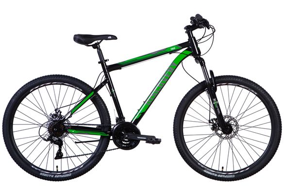 Велосипед 27.5" Discovery TREK AM DD 2024, Черно-зеленій, 17.5