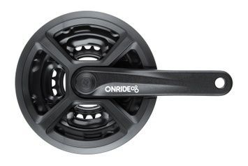 Комплект шатунів ONRIDE Trio 820P, квадрат, 175 мм, 42-34-24T, 8-6 швидкостей, чорні (конверт)