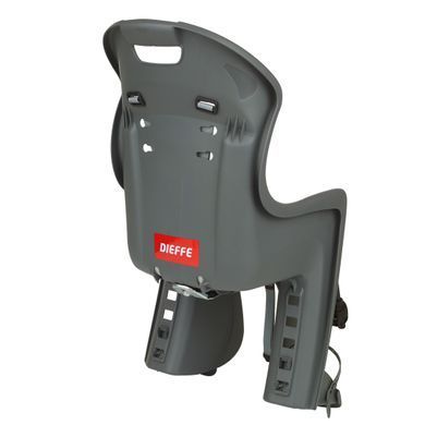 Детское велокресло заднее Dieffe Bikey Cool FM, на подседельную трубу, 22 кг, серый/коричневый