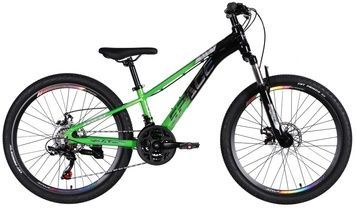 Велосипед 24'' Space PHAETON DD FR 2026, Черно-зеленый, 11" (125-145 см)