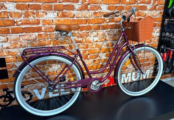 Велосипед 28" Dorozhnik RETRO Velosteel 2026, Малиновий, 19" (165-185 см)