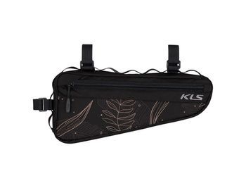 Сумка в треугольник рамы KLS Rectangle 023 дизайн-цветы черный