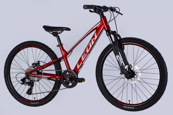Велосипед 24" Leon JUNIOR DD CS 2025, Червоний, 12" (125-145 см)