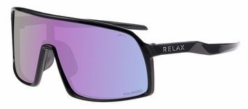 Очки Relax Prati черные глянцевые, линза smoke (Polarized TAC), ametyst platinum, кат. 2
