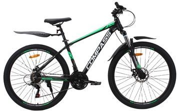 Велосипед 27.5" Crossbike Compass 2026, Черно-зеленый, 17" (165-180 см)