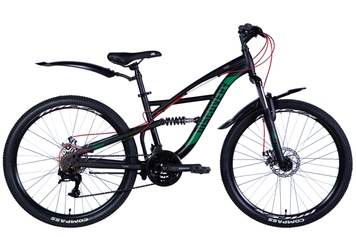 Велосипед 26" Discovery TRON 2024, Чорно-зелений, 15