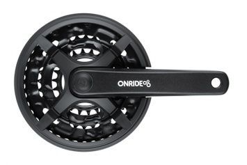 Комплект шатунов ONRIDE Trio 830P, под квадрат, 175 мм, 42-32-22Т, на 6/7/8 шв., черный