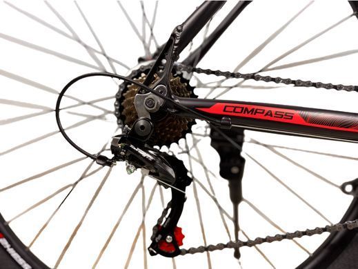 Велосипед 29" Crossbike Compass 2026, Чорно-червоний, 20" (175-190 см)