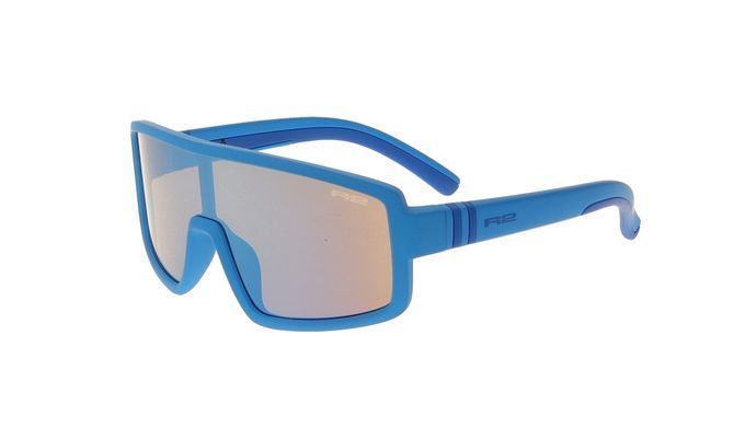 Детские очки R2 INVADER blue (TPEE), линза brown, покрытие blue/white fake revo, кат. 2