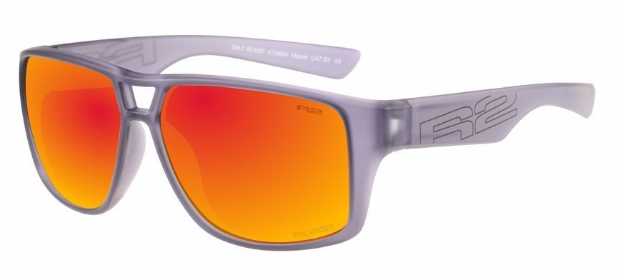 Окуляри R2 MASTER dark/grey (TR90), лінза smoke (Polarized TAC), покриття black/red real-full revo,