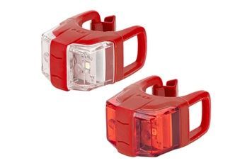 Набор мигалок передняя + задняя KLS Twins II, силикон, красный