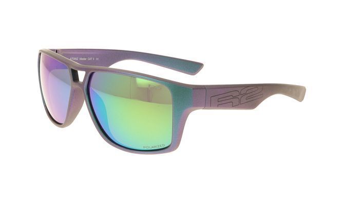 Окуляри R2 MASTER aurora (TR90), лінза smoke (Polarized TAC), покриття ice green real-full revo, кат