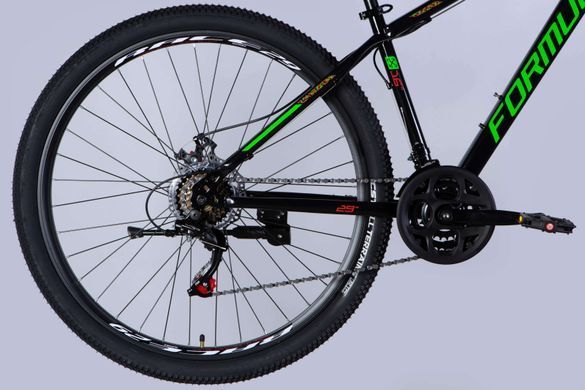 Велосипед 29" Formula DRAGONFLY AM DD 2025, Чорно-зелений, 16" (160-180 см)