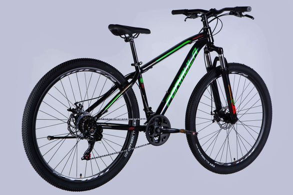 Велосипед 29" Formula DRAGONFLY AM DD 2025, Чорно-зелений, 16" (160-180 см)