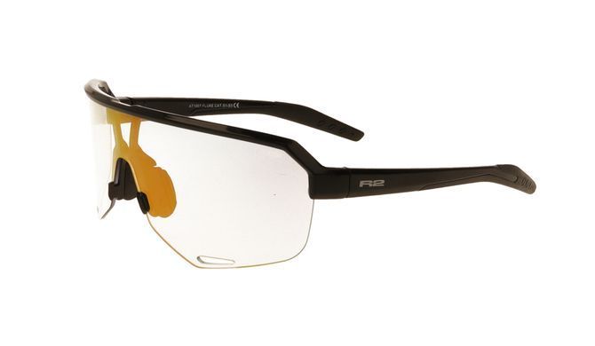 Очки R2 FLUKE черные глянцевые, линза clear to grey (Photochrom), black/red full revo, кат. 1-3