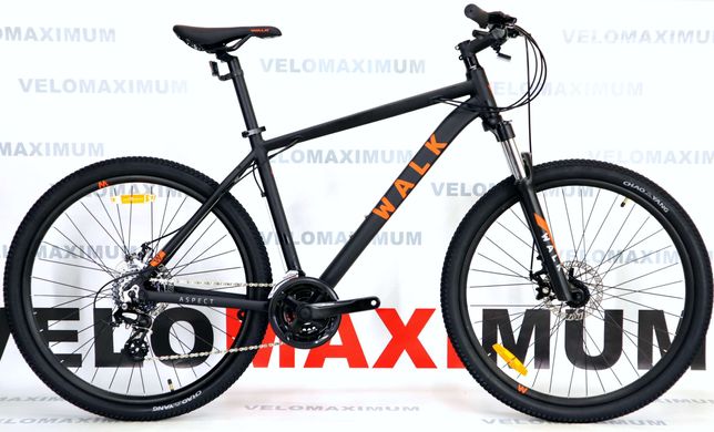 Велосипед 27.5" WALK Aspect 2023, Черно-оранжевый, 17