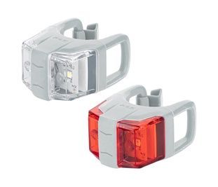 Набор мигалок передняя+задняя KLS Twins II, силикон, мятно-белый