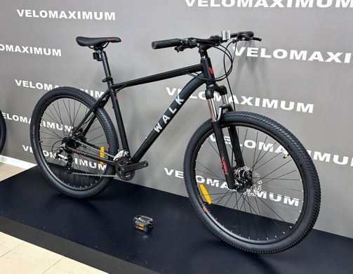 Велосипед 29" WALK Genezis (2*8) 2026, Чорно-червоний, 21" (185-200 см)