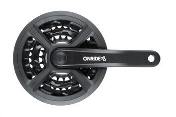 Комплект шатунов ONRIDE Trio 810P, квадрат, 170 мм, 42-32-22T, 8/7/6 скоростей, черные (конверт)