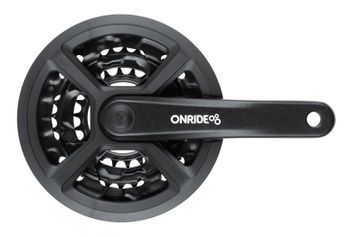 Комплект шатунів ONRIDE Trio 810P, під квадрат, 170 мм, 42-32-22Т, на 6/7/8 шв., чорний